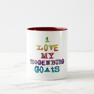 Caneca De Café Em Dois Tons Eu amo minhas cabras de Toggenburg