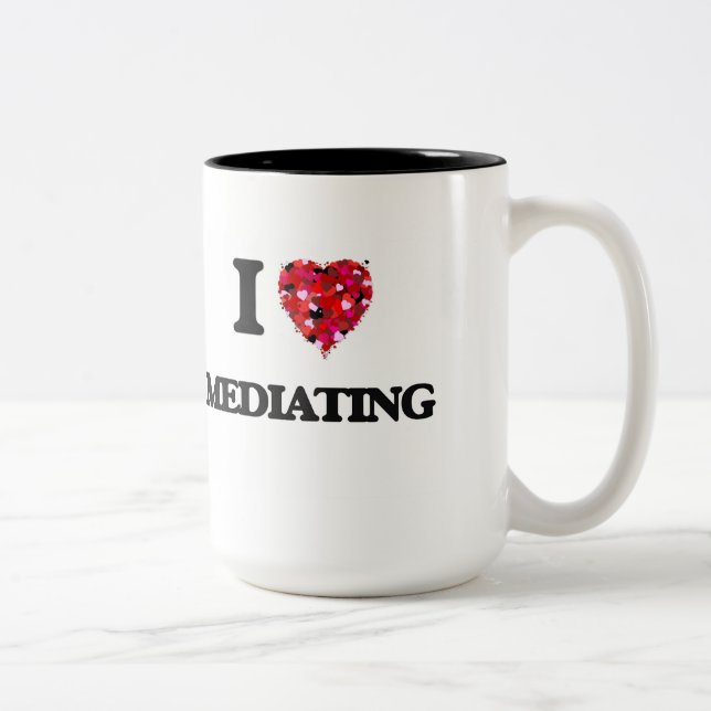 Caneca De Café Em Dois Tons Eu amo negociar (Direita)