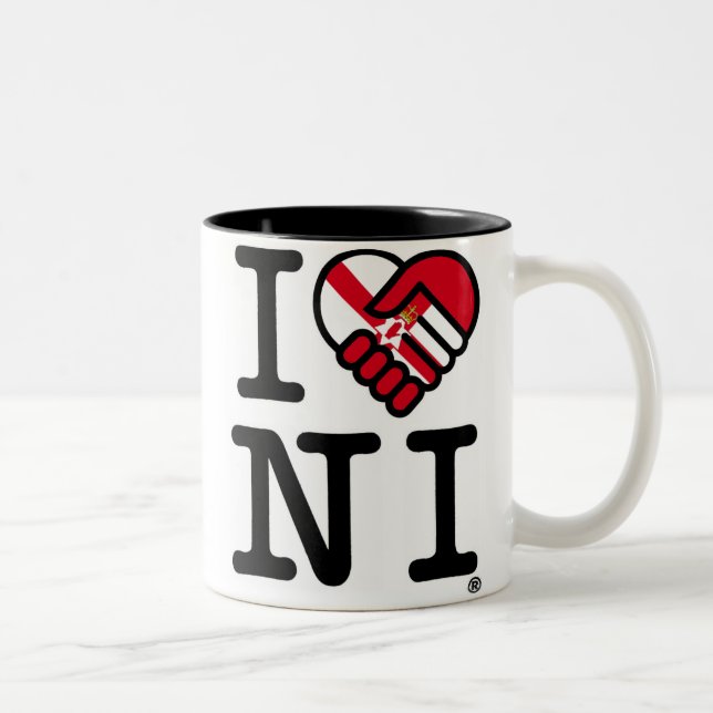 Caneca De Café Em Dois Tons Eu Amo NI (Direita)