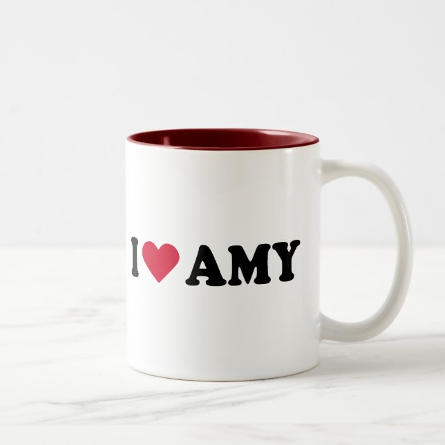 CANECA DE CAFÉ EM DOIS TONS EU AMO O AMY (Direita)