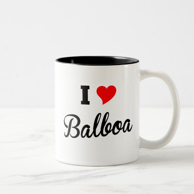 Caneca De Café Em Dois Tons Eu amo o balboa polar (Direita)