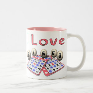 Caneca De Café Em Dois Tons Eu amo o Bingo
