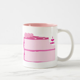 Caneca De Café Em Dois Tons Eu amo o bolo
