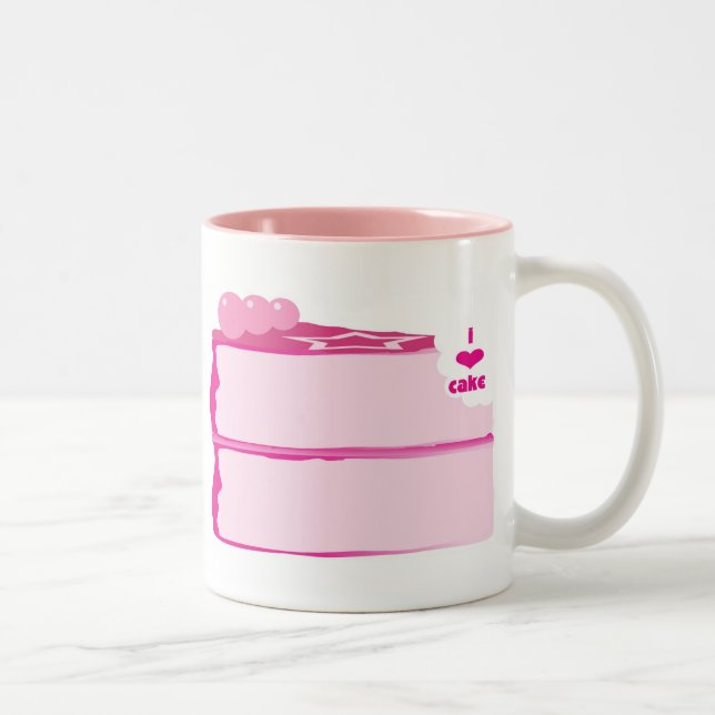 Caneca De Café Em Dois Tons Eu amo o bolo (Direita)