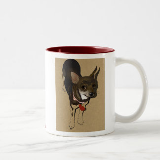 Caneca De Café Em Dois Tons Eu amo o bubão, minha chihuahua!
