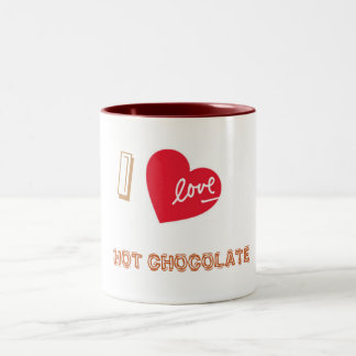 CANECA DE CAFÉ EM DOIS TONS EU AMO O CHOCOLATE QUENTE