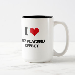 Caneca De Café Em Dois Tons Eu amo o efeito do placebo