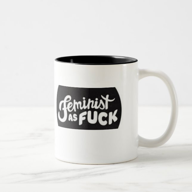 Caneca De Café Em Dois Tons Eu amo o feminismo (Direita)
