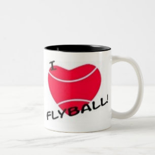 Caneca De Café Em Dois Tons Eu amo o flyball
