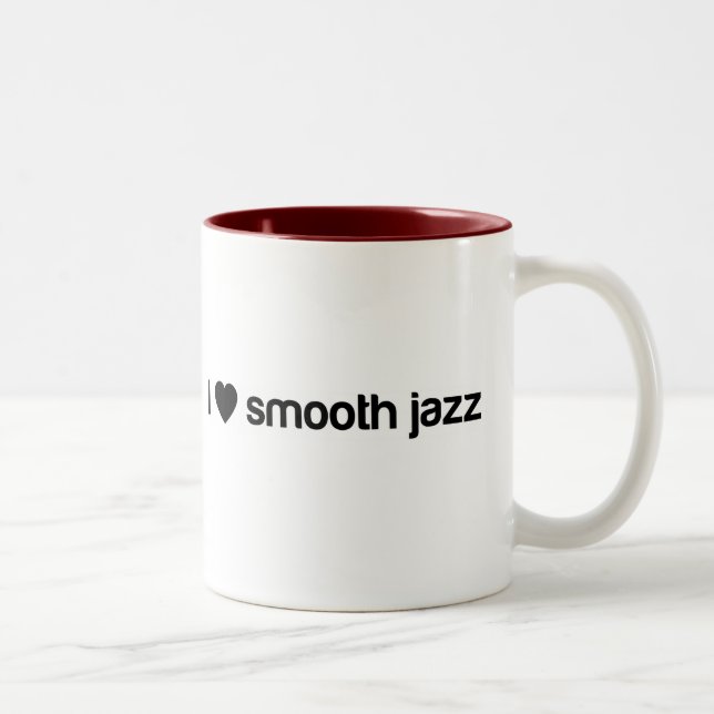 Caneca De Café Em Dois Tons Eu amo o jazz liso (Direita)