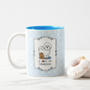 Caneca De Café Em Dois Tons Eu Amo O Meu Avô Bichon Frise Cog Avós