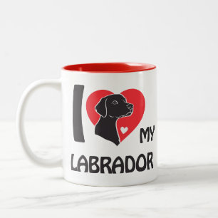 Caneca De Café Em Dois Tons Eu Amo O Meu Labrador - Loyal Dog Lover Design