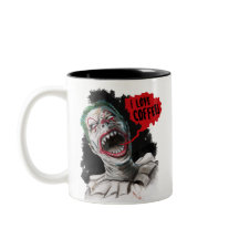 Eu amo o palhaço de riso louco do zombi do café