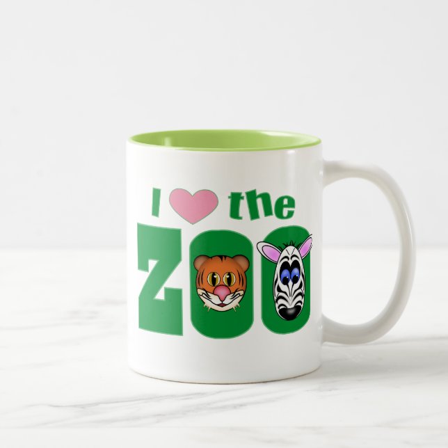 Caneca De Café Em Dois Tons Eu amo o ZOO (Direita)