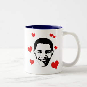 Caneca De Café Em Dois Tons Eu amo Obama