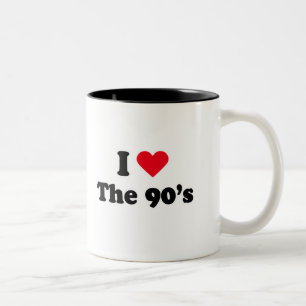Caneca De Café Em Dois Tons Eu amo os anos 90