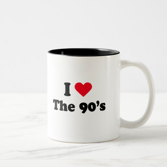 Caneca De Café Em Dois Tons Eu amo os anos 90 (Direita)