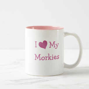Caneca De Café Em Dois Tons Eu Amo Os Meus Morkies