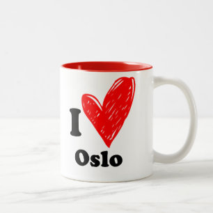Caneca De Café Em Dois Tons Eu amo Oslo