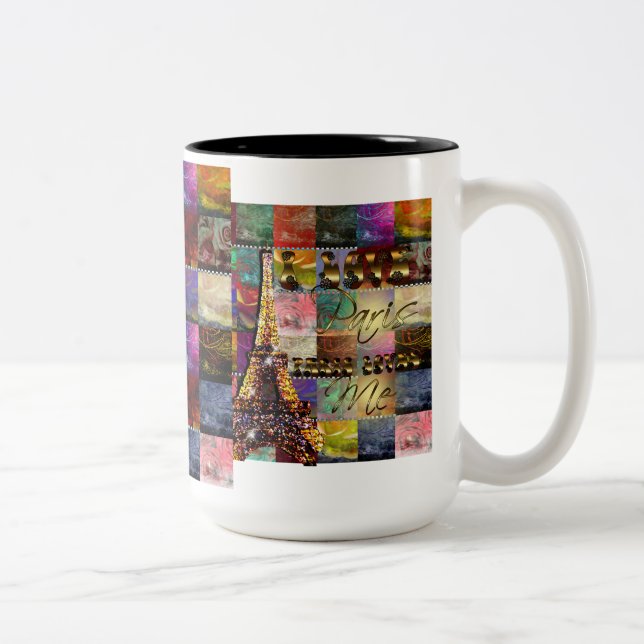 Caneca De Café Em Dois Tons Eu Amo Paris - Café, Tea Mug, Copa (Direita)