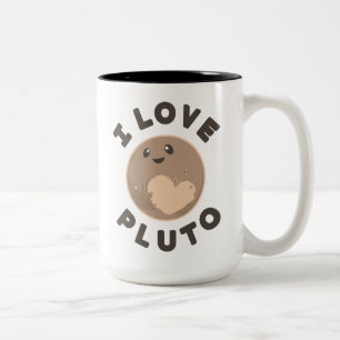 Caneca De Café Em Dois Tons Eu amo Pluto