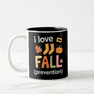 Caneca De Café Em Dois Tons Eu Amo Prevenção de Quedas