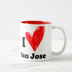 Caneca De Café Em Dois Tons Eu amo San Jose