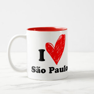 Caneca De Café Em Dois Tons Eu amo São Paulo
