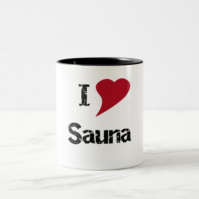 Caneca De Café Em Dois Tons Eu Amo Sauna (Centro)