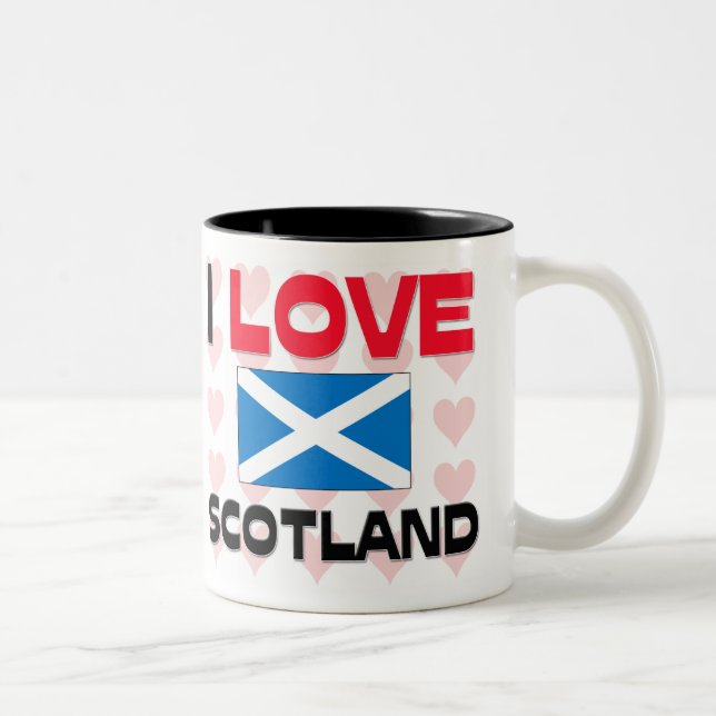 Caneca De Café Em Dois Tons Eu amo Scotland (Direita)