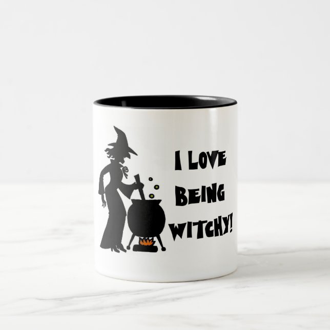 Caneca De Café Em Dois Tons Eu amo ser Witchy! (Centro)