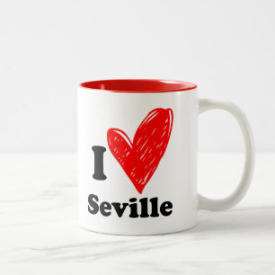 Caneca De Café Em Dois Tons Eu amo Seville