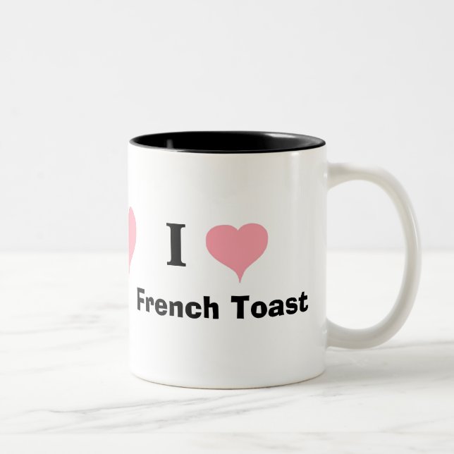 Caneca De Café Em Dois Tons Eu amo Torrada Francesa (Direita)