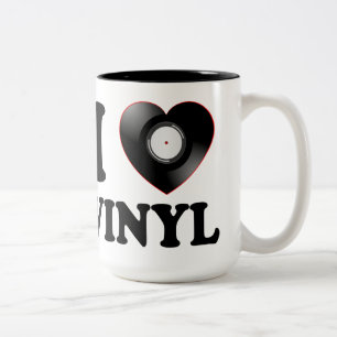 CANECA DE CAFÉ EM DOIS TONS EU AMO VINIL