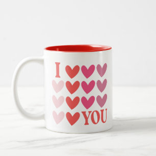 Caneca De Café Em Dois Tons Eu Amo Você