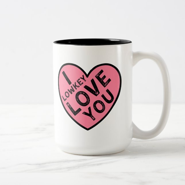 Caneca De Café Em Dois Tons Eu Amo Você Dia de os namorados (Direita)