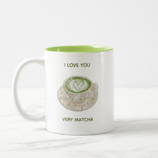 Caneca De Café Em Dois Tons Eu Amo Você Muito Matcha