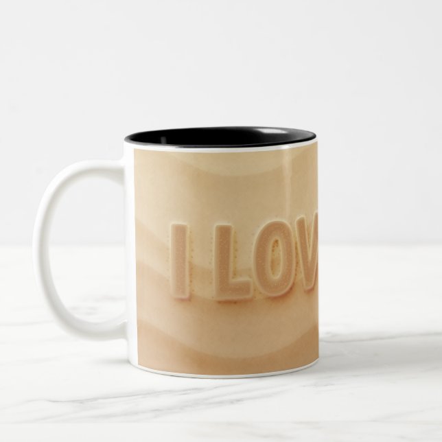 Caneca De Café Em Dois Tons Eu amo você querido (Esquerda)