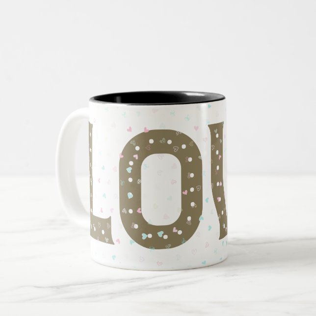 Caneca De Café Em Dois Tons Eu amo você tanto meu amor (Frente Esquerda)