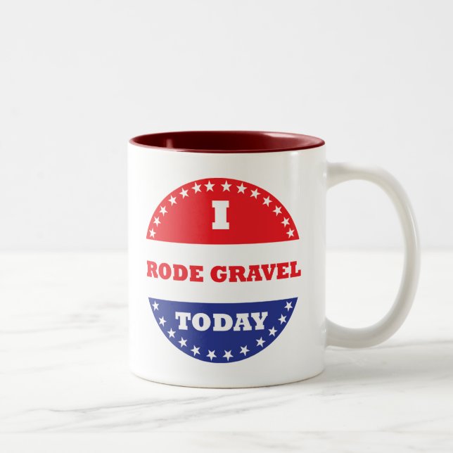 Caneca De Café Em Dois Tons Eu Andei Gravel Hoje (Direita)