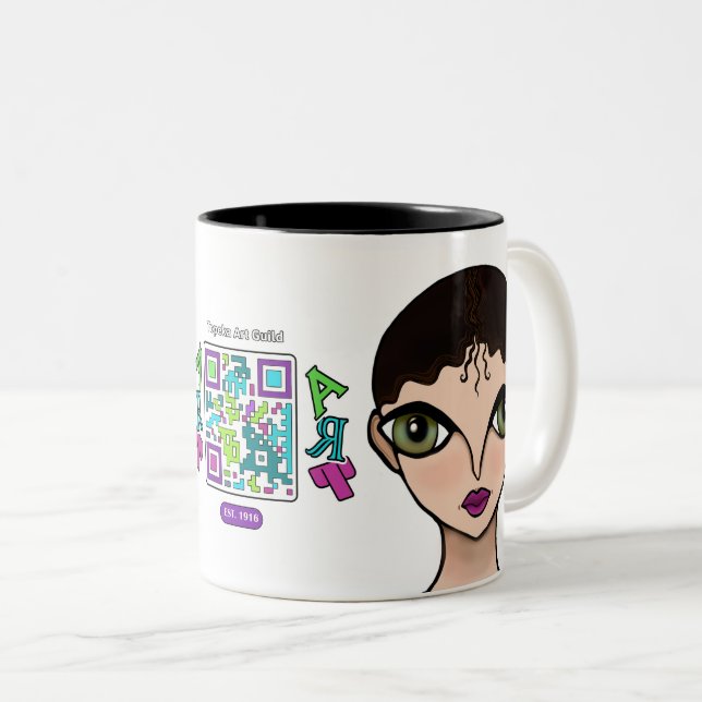 Caneca De Café Em Dois Tons Eu apoio a Topeka Art Guild Mug (Frente Esquerda)