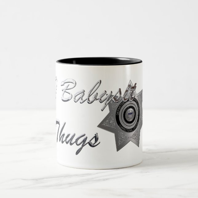 Caneca De Café Em Dois Tons Eu Babysit Thugs-C.O. Policiais Mug, Prata (Centro)