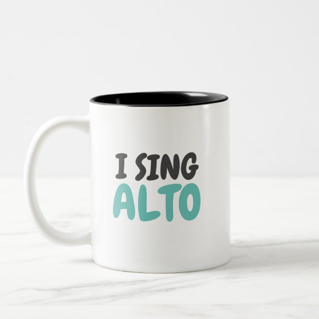 Caneca De Café Em Dois Tons Eu Canto Mug Musical Alto (Esquerda)