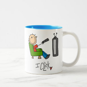 Caneca De Café Em Dois Tons Eu clico em TV Addict