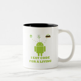 Caneca De Café Em Dois Tons Eu como o código para um vivo (o colaborador)