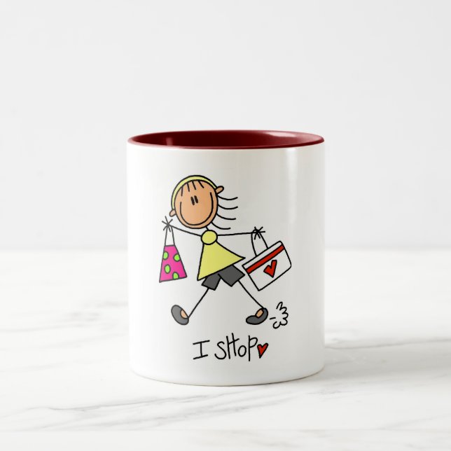 Caneca De Café Em Dois Tons Eu Compro Camisetas e Presentes (Centro)