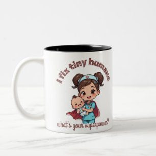 Caneca De Café Em Dois Tons Eu Conserto Humanos Minúsculos,Citação Fofa para E