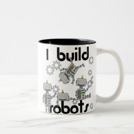 Caneca De Café Em Dois Tons Eu construo robôs