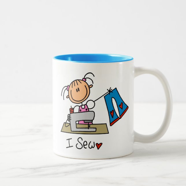 Caneca De Café Em Dois Tons Eu Costuro (Direita)