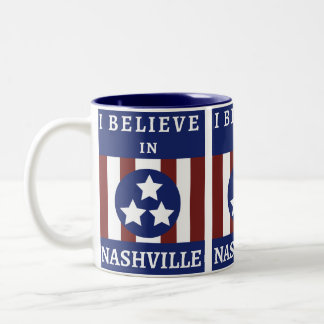 CANECA DE CAFÉ EM DOIS TONS EU CREIO EM NASHVILLE - E ISSO MOSTRA!